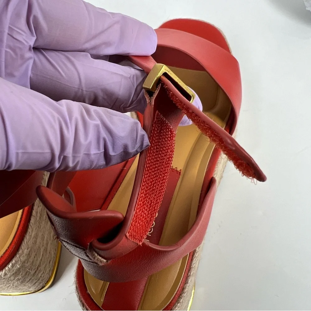 Franco Sarto Red Espadrille Wedge Sandals